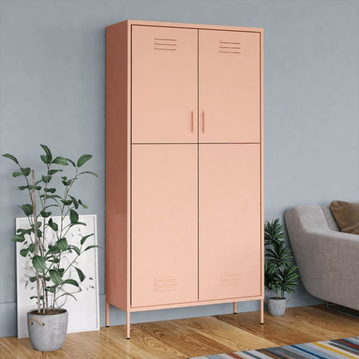 Wardrobe Pink 90x50x180 Cm Steel Ttlxai