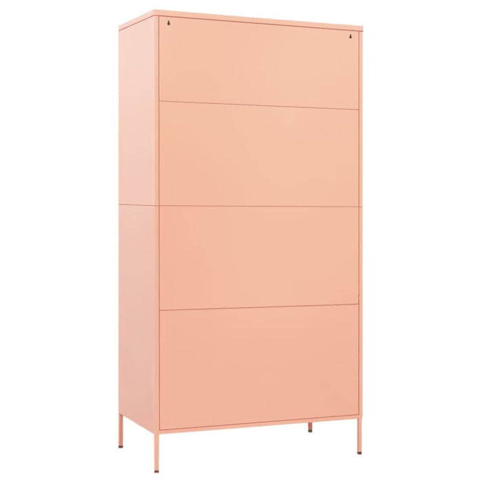 Wardrobe Pink 90x50x180 Cm Steel Ttlxai