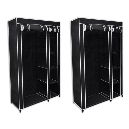Wardrobes 2 Pcs Black Fabric Lbixb