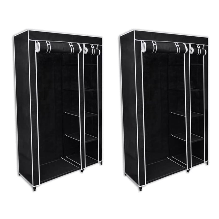Wardrobes 2 Pcs Black Fabric Lbixb