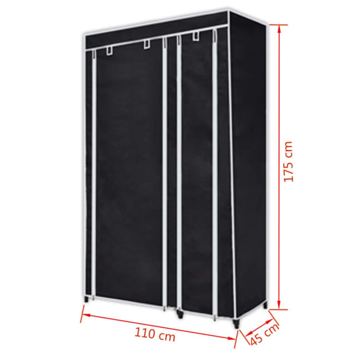 Wardrobes 2 Pcs Black Fabric Lbixb