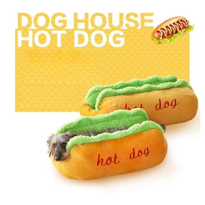 Warm Removable Soft Elastic Lounger Hot Dog Bed for Small