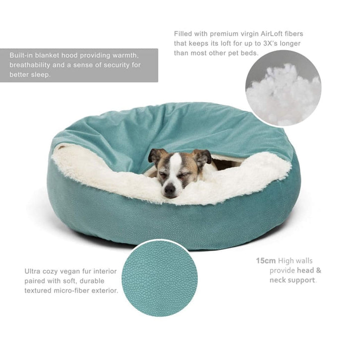 Warm Waterproof Dirt Resistant Dog Bed with Hooded Blanket