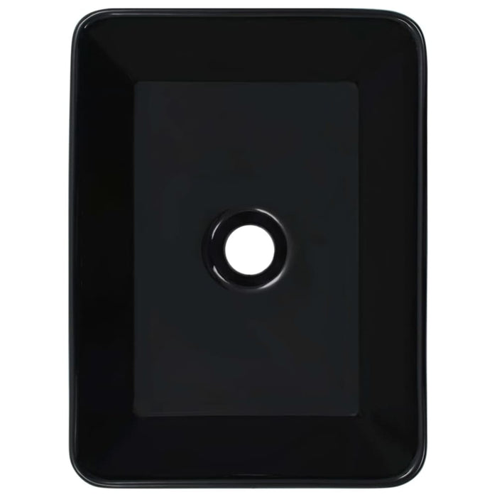 Wash Basin 40x30x13 Cm Ceramic Black Oatkxb