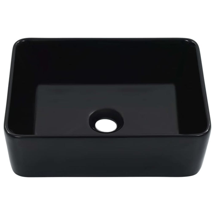 Wash Basin 40x30x13 Cm Ceramic Black Oatkxb