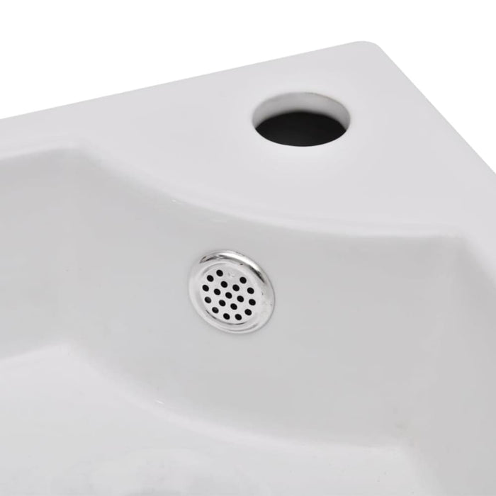 Wash Basin with Overflow 45x32x12,5 Cm White Oablki