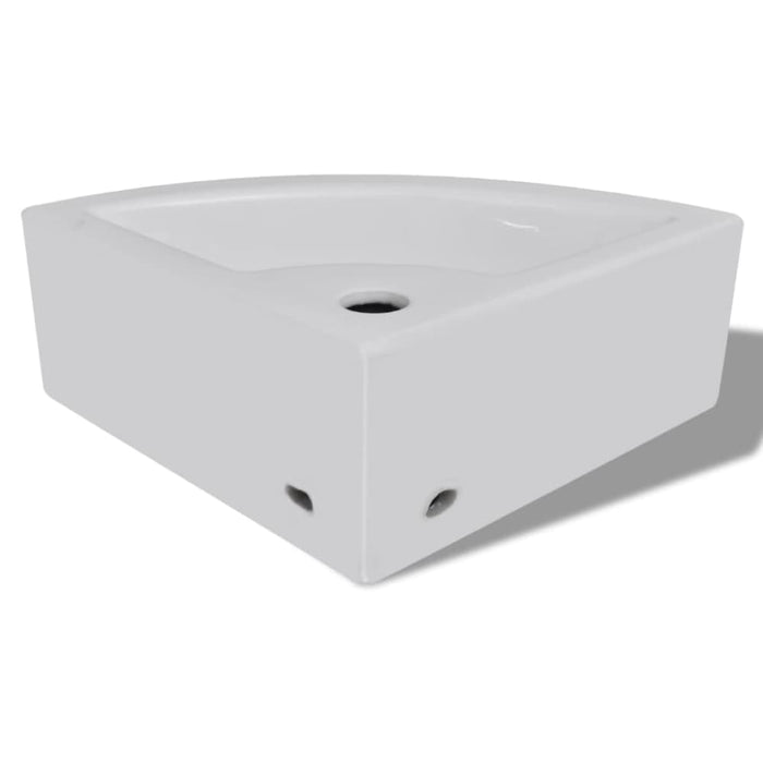 Wash Basin with Overflow 45x32x12,5 Cm White Oablki