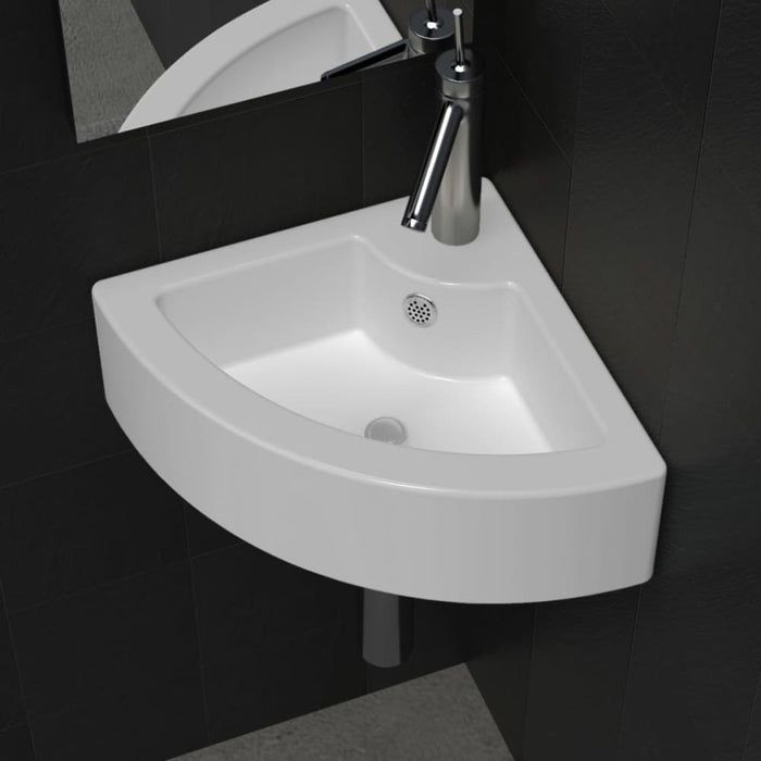 Wash Basin with Overflow 45x32x12,5 Cm White Oablki