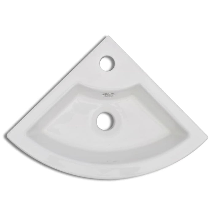 Wash Basin with Overflow 45x32x12,5 Cm White Oablki