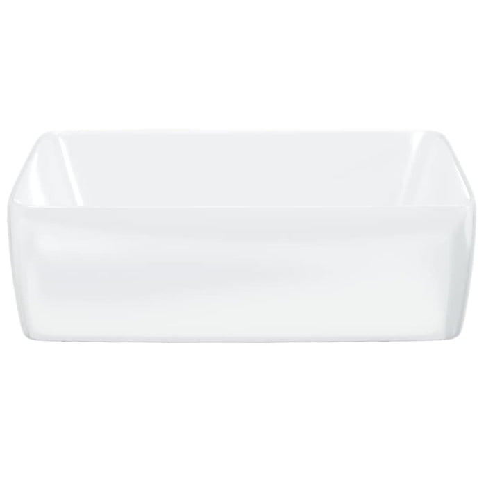 Wash Basin White 48x37x13 Cm Ceramic Rectangle Optttn