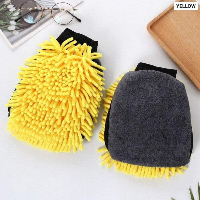 Car Wash Cleaning Gloves Microfiber Towel Chenille 2 In 1