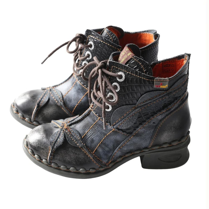 Washed Leather Oxford Womens Shoes