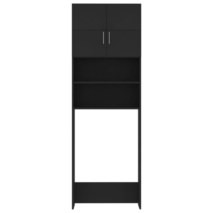 Washing Machine Cabinet Black 64x25.5x190 Cm Engineered
