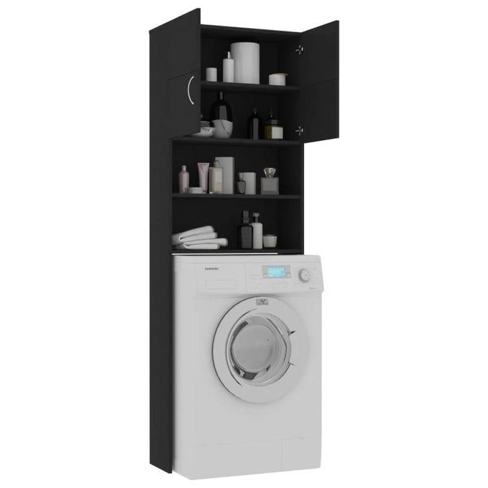 Washing Machine Cabinet Black 64x25.5x190 Cm Engineered