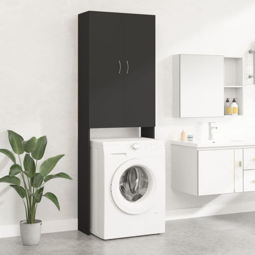 Washing Machine Cabinet Black 64x25.5x190 Cm Nbnaoa