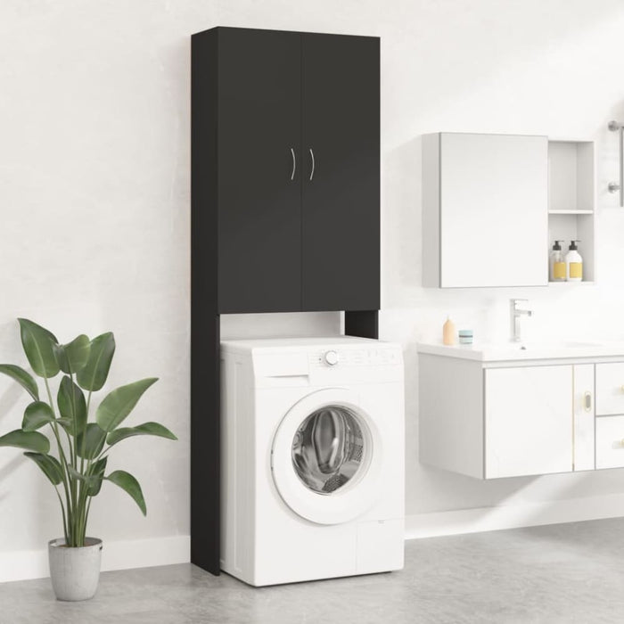 Washing Machine Cabinet Black 64x25.5x190 Cm Nbnaoa