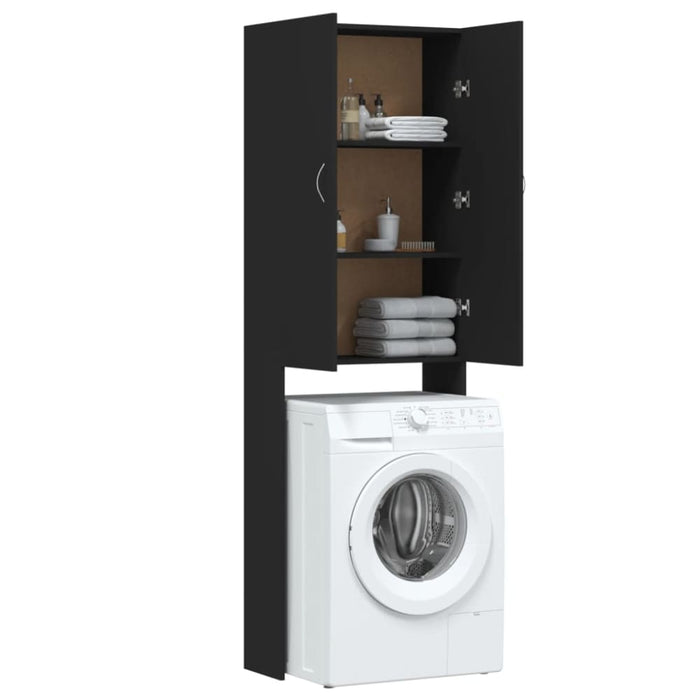 Washing Machine Cabinet Black 64x25.5x190 Cm Nbnaoa