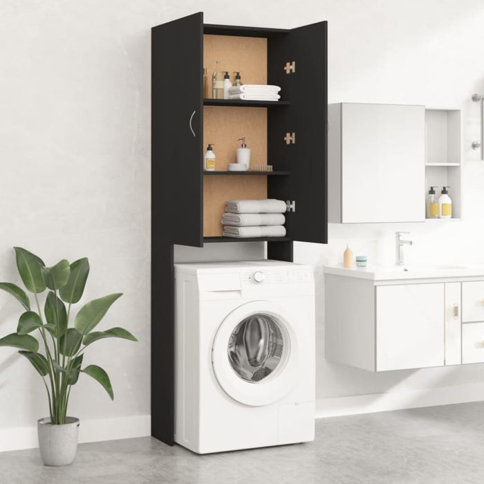 Washing Machine Cabinet Black 64x25.5x190 Cm Nbnaoa