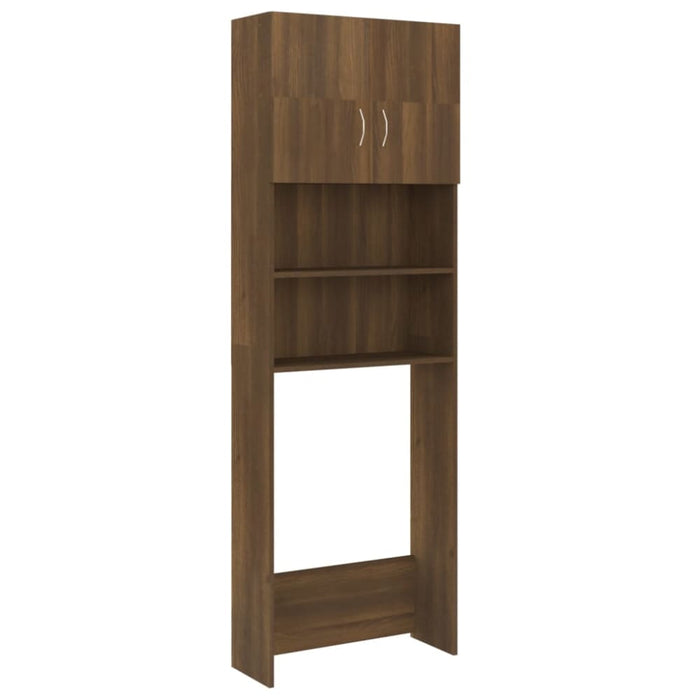 Washing Machine Cabinet Brown Oak 64x25.5x190 Cm Nopbio