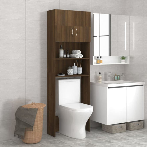 Washing Machine Cabinet Brown Oak 64x25.5x190 Cm Nopbio