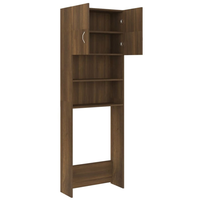 Washing Machine Cabinet Brown Oak 64x25.5x190 Cm Nopbio