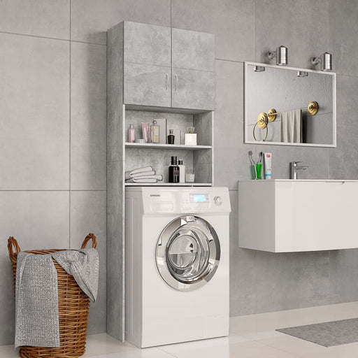 Washing Machine Cabinet Concrete Grey 64x25.5x190 Cm