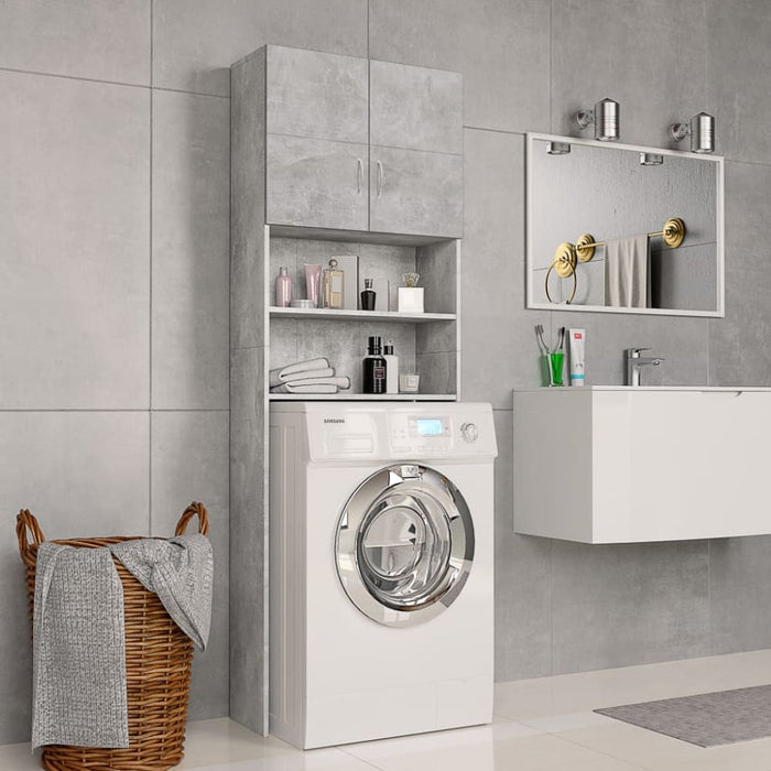 Washing Machine Cabinet Concrete Grey 64x25.5x190 Cm