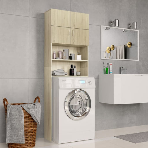 Washing Machine Cabinet Sonoma Oak 64x25.5x190 Cm
