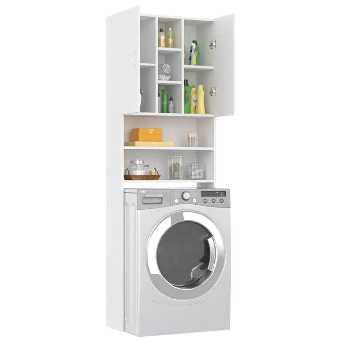 Washing Machine Cabinet White 64x25.5x190 Cm Nbnaxx