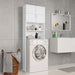 Washing Machine Cabinet White 64x25.5x190 Cm Engineered