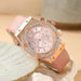 Watches Set Rhinestone Women Fashion Elegant Wristwatch