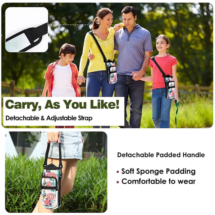 Water Bottle Carrier Bag Adjustable Shoulder Hand Strap 2