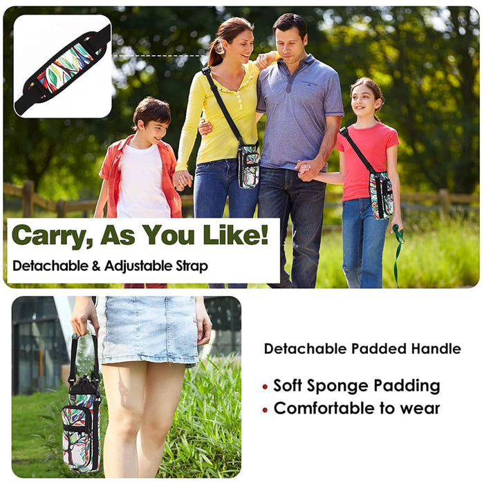 Water Bottle Carrier Holder Bag with Adjustable Strap