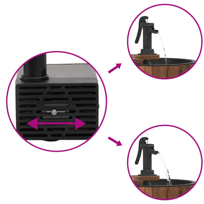 Water Fountain With Pump 28x28x34.5 Cm Solid Wood Fir Tlanpt