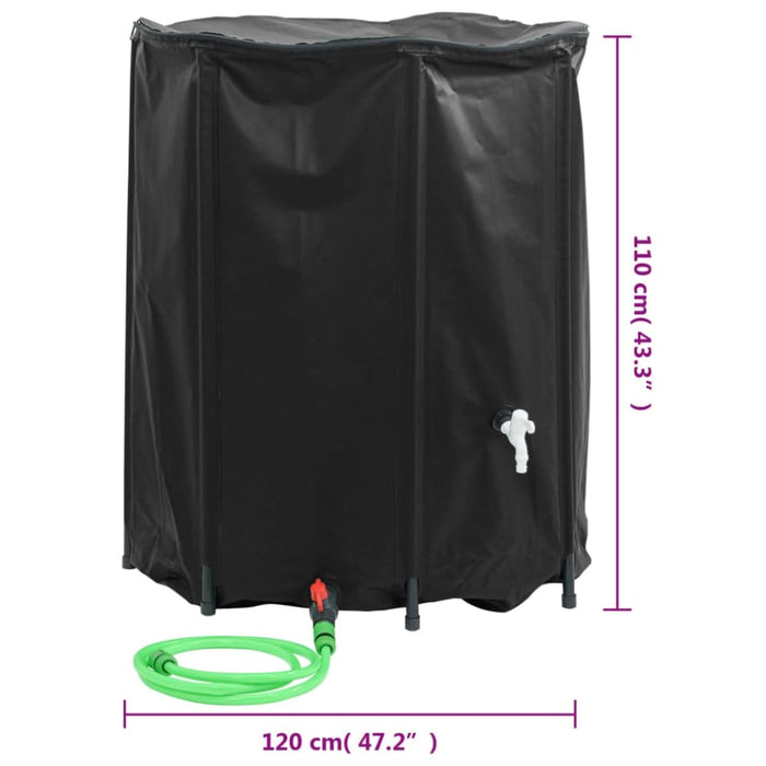 Water Tank With Tap Foldable 1250 l Pvc Oplbba