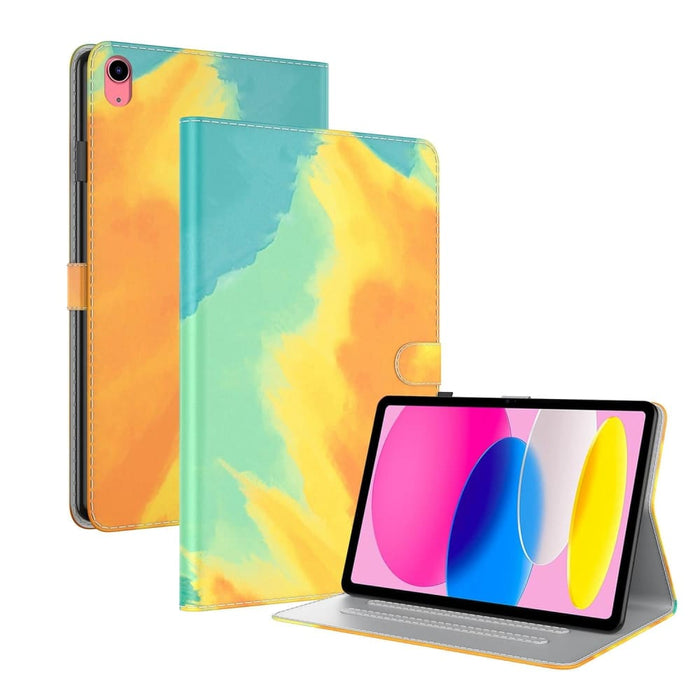 Watercolour Pattern Flip Leather Tablet Case Berry Colour