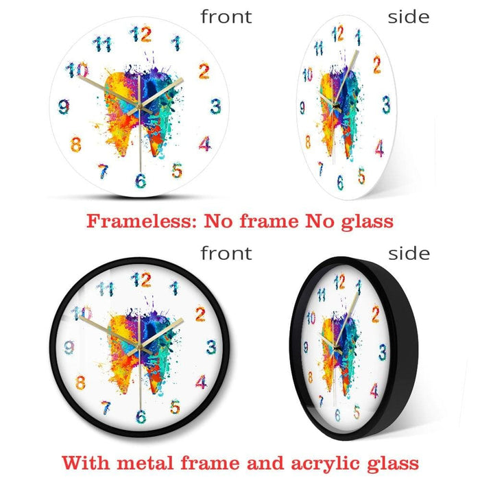 Watercolour Tooth Painting Print Wall Clock Medical Dental