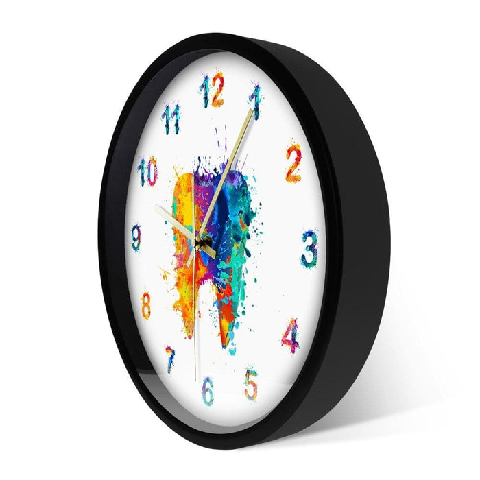 Watercolour Tooth Painting Print Wall Clock Medical Dental