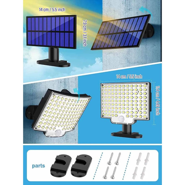 Waterproof 106led Solar Light With Motion Sensor And Remote