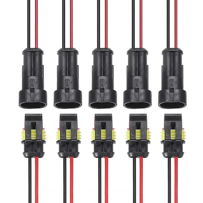 Waterproof 2 Pin Connectors For Car/truck/boat 5 Pairs