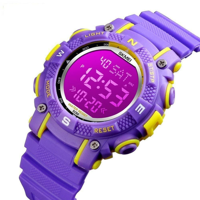 50m Waterproof Electronic Chrono Stopwatch Kids Wristwatches