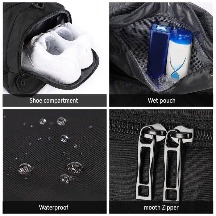 Waterproof Gym Duffel Bag with Wet Pocket Shoe Compartment