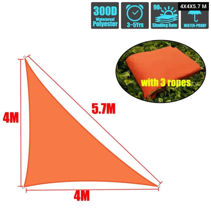 Waterproof Orange Sun Shade Sail for Outdoor Garden