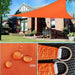 Waterproof Orange Sun Shade Sail for Outdoor Garden
