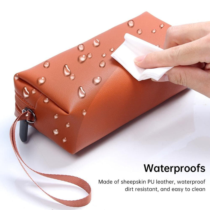 Waterproof Pu Leather Laptop Accessory Bag Dark