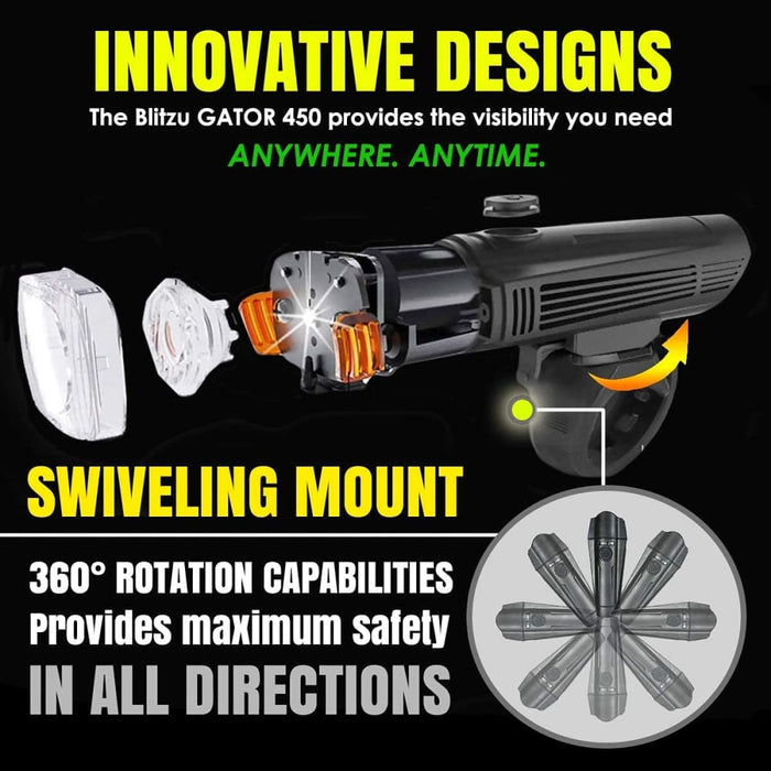 Waterproof Rechargeable Led Bike Lights Set (2000mah