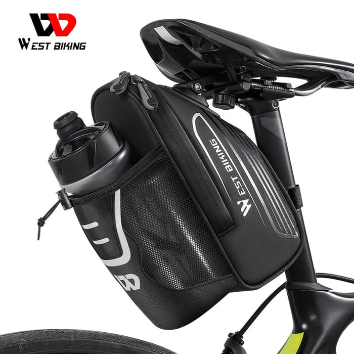 Waterproof Saddle Bag with Water Bottle Pocket