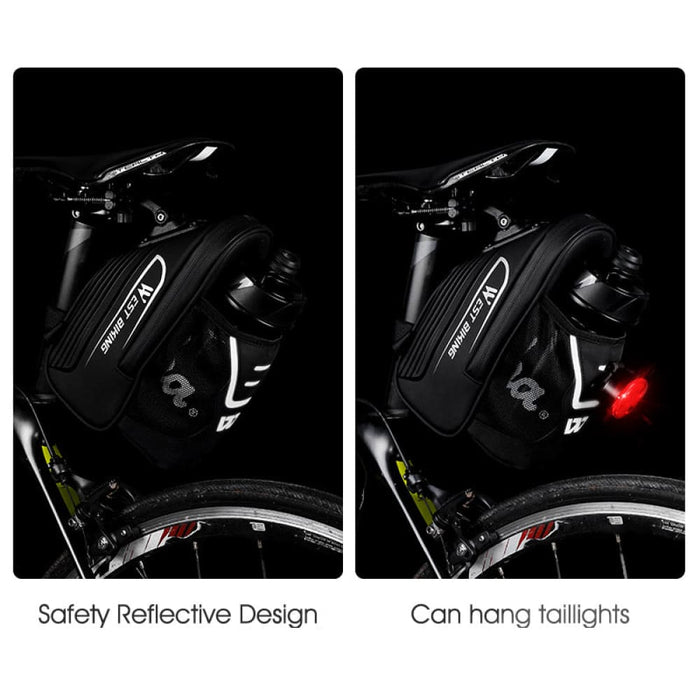 Waterproof Saddle Bag with Water Bottle Pocket