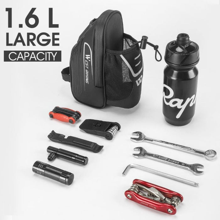 Waterproof Saddle Bag with Water Bottle Pocket