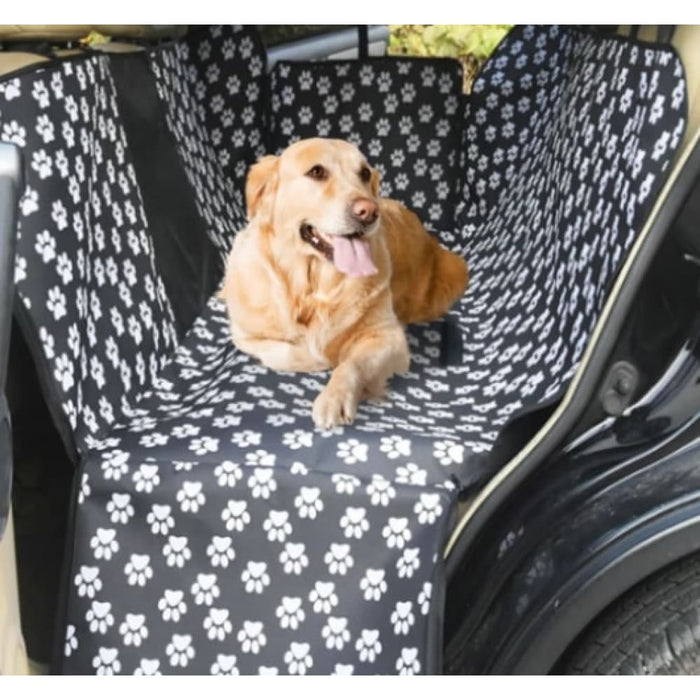 Waterproof Pet Car Seat Cover Hammock Black with Mesh Window